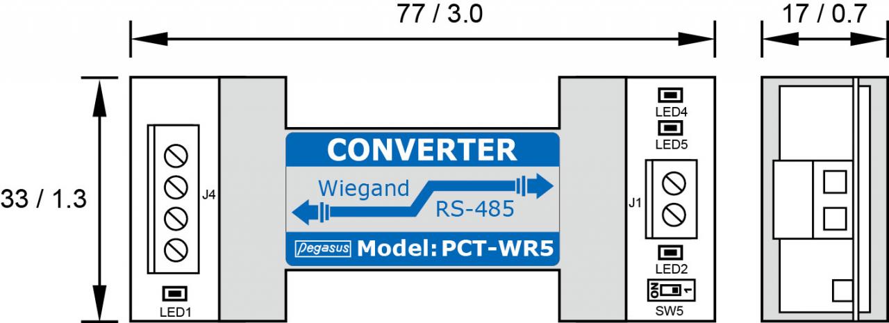 Wiegand to RS485 Converter Bidirectional Transmission PCT-WR5 (Taiwan)